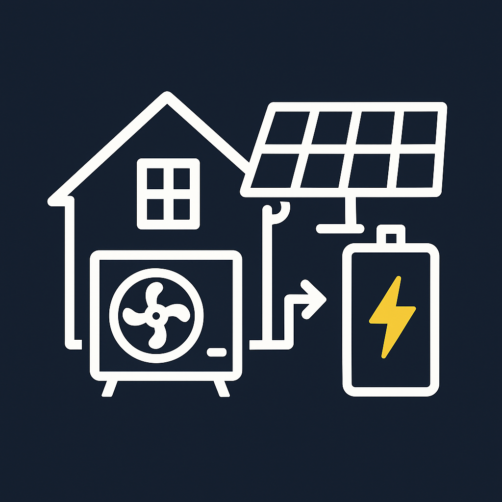 Icon Kombination Wärmepumpe, PV und Speicher